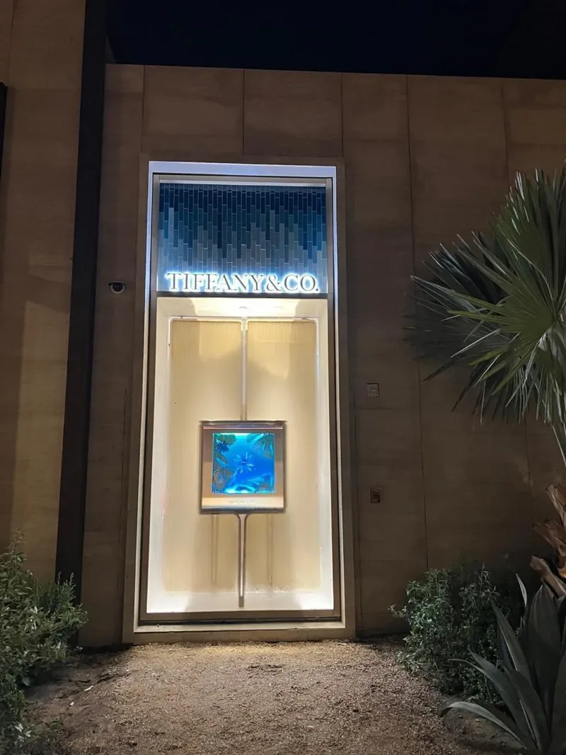 Display window set into the timber facade